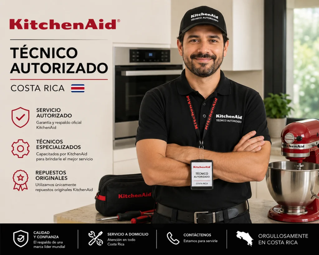 Técnico KitchenAid realizando mantenimiento preventivo en Cali