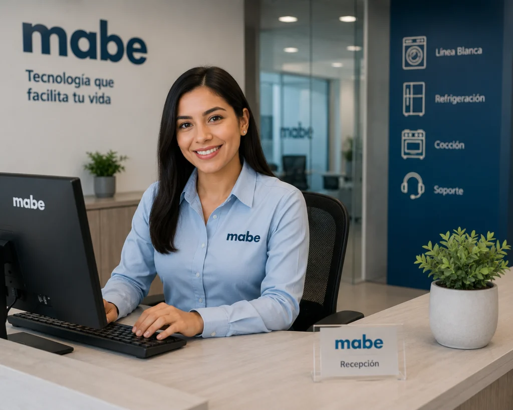 Técnico autorizado Mabe documentando una reparación en Cali