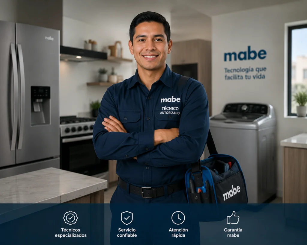 Técnico Mabe realizando mantenimiento preventivo en Cali
